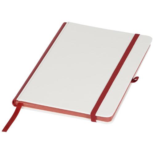 Carnet pour impression digitale - Couverture rigide en PU blanc et tranche colorée - Format A5 - Réf. 10725801_0