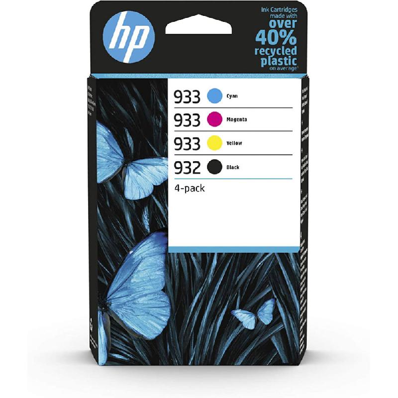 CARTOUCHE D'ENCRE AUTHENTIQUE HP 932/933  - PACK 4 COULEURS (6ZC71AE) - NOIR, CYAN, MAGENTA, JAUNE