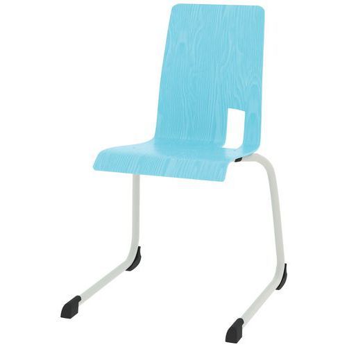 CHAISE COQUE SODA PIÈTEMENT LUGE ALU - BLEU LAGON/BLANC