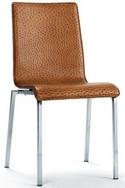 Chaise Kelly - coque multipli hêtre recouvert cuir autruche - châssis métal epoxy_0