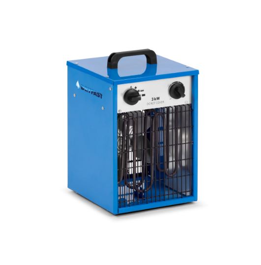 Chauffage électrique 3 kW DEH3 - Utilisation idéale pour ateliers et garages - Thermostat réglable et double parois_0