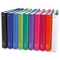 CLASSEUR 4 ANNEAUX DOS 30MM EN POLYPROPYLÈNE REMBORDÉ. COLORIS ASSORTIS - LOT DE 20