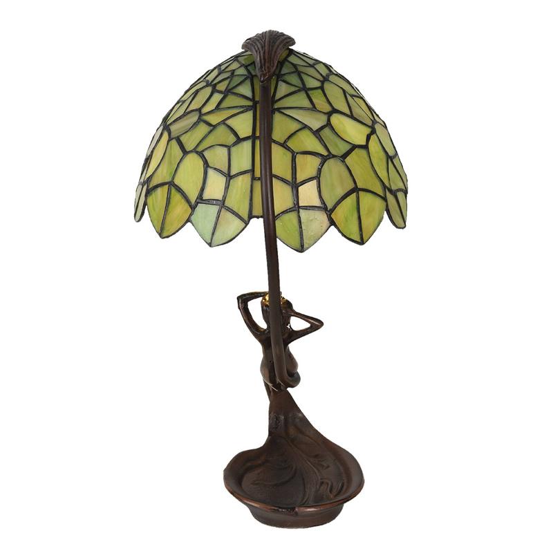 CLAYRE&EEF LAMPE À POSER 5LL-6098 AU STYLE TIFFANY, VERTE