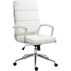 CLP Chaise de bureau Cleveland Similicuir/Blanc - blanc polyester 316993_0