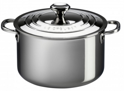 Cocotte 28 cm avec couvercle - Le Creuset gamme Inox 3 couches - Compatible tous feux et induction_0