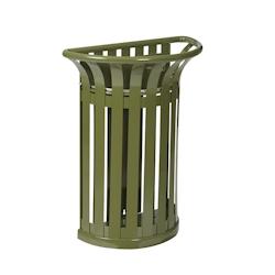 Rossignol - Corbeille extérieure 35L pour poteau TULIPE - vert olive - vert acier 57946_0