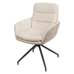 Décoshop26 - Chaise de salle à manger x1 inclinable pivotante position automatique tissu crème beige 04_0006335 - beige 3000261712992_0