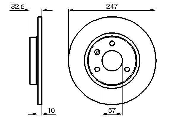 Disque de frein Bosch 0986478142 - boîte de 2 disques - avant - disque plein - 3 trous_0