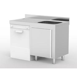 ERATOS Meuble Plonge Lave Vaisselle Gamme 700 Aisi-304 18/10 1200X700X850 - 1 Cuve 500X500X300 - Egouttoir A Gauche FMLM-147/11-I - Acier inoxydable 1_0