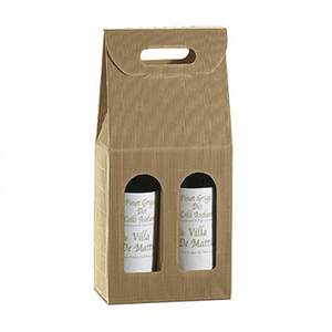ÉTUI CARTON POUR 2 BOUTEILLES AVEC POIGNÉE