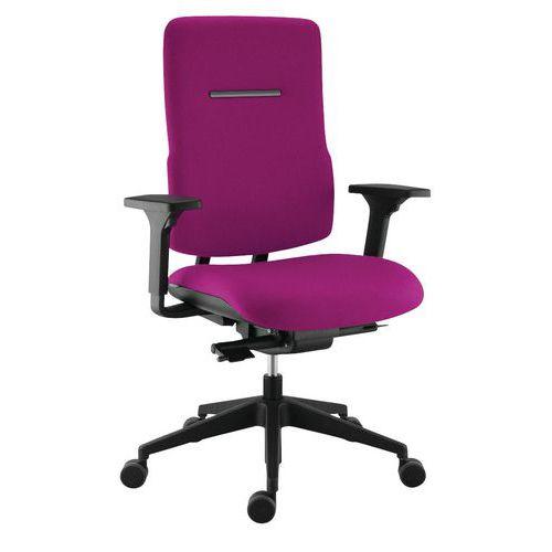 FAUTEUIL MAX HAUT DOSSIER SYNCHRONE PLUS ACCOUDOIR 3D TISSU COLORIS MAGENTA - MANUTAN COLLECTIVITÉS