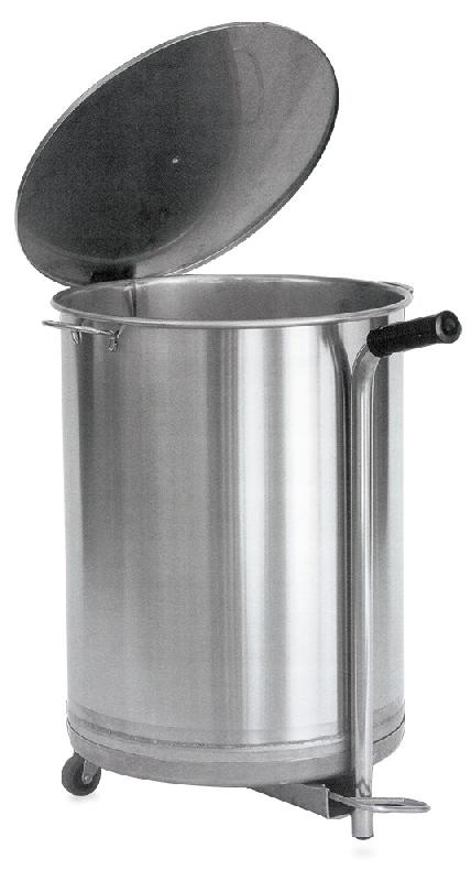 FRICOSMOS Corbeille avec couvercle à pédale et roulettes pivotantes - argenté inox COFRI004_0