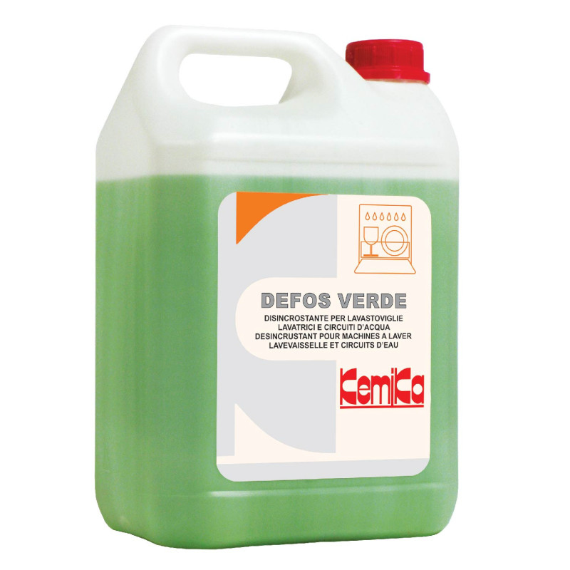 Kemika defos verde desincrustant pour machines a laver/lave-vaisselle et circuits d'eau bidon de 5l_0