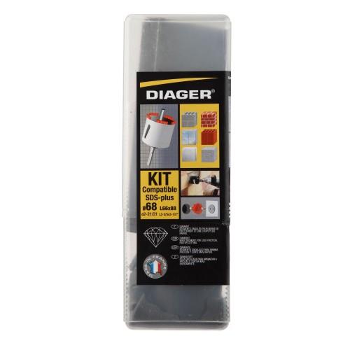 KIT TRÉPAN DIAMANT SDS+ - DIAMÈTRE 68 MM - LONGUEUR 100 MM DIAGER