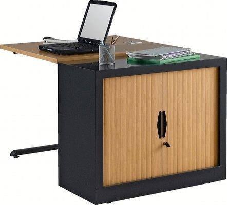 ARMOIRE MÉTAL À RIDEAUX PVC LAME RECOUVERTE 100 X 69 CM COLORIS MERISIER/ALU - MANUTAN COLLECTIVITÉS