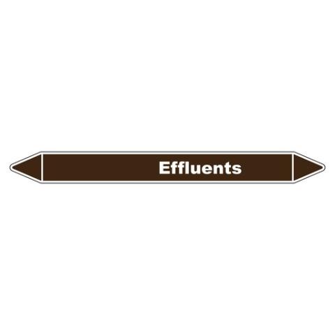 LOT DE 3 - MARQUEUR DE TUYAUTERIE - EFFLUENTS - EN VINYLE LAMINÉ - NFX 08-105 150 X 12 MM