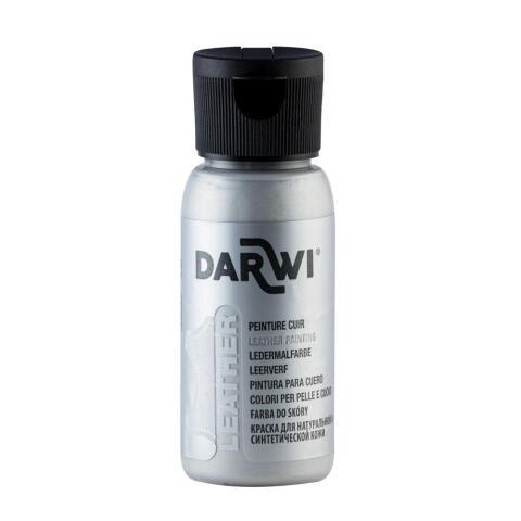 LOT DE 4 - DARWI FLACON DE 50 ML DE PEINTURE SUR CUIR - ARGENT