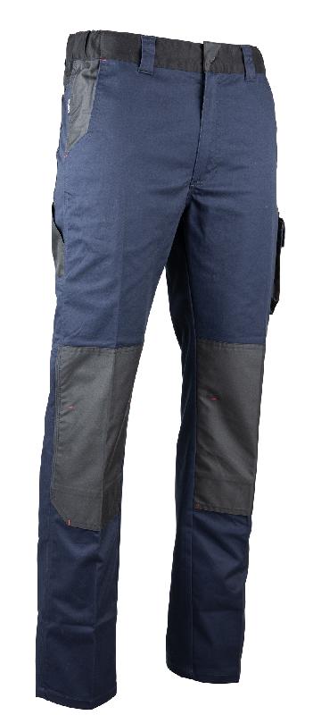 PANTALON DE TRAVAIL HERCULE MULTIPOCHES BLEU FONCÉ/GRIS FONCÉ T56 - LMA LEBEURRE - 1822-T56