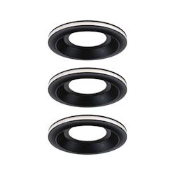 Paulmann Spot encastré LED Sormus Kit de 3  IP65 rond 100mm  3x4,8 / 1,5W 560lm / 180lm 230V  3000K Noir 92252 - noir 92252_0
