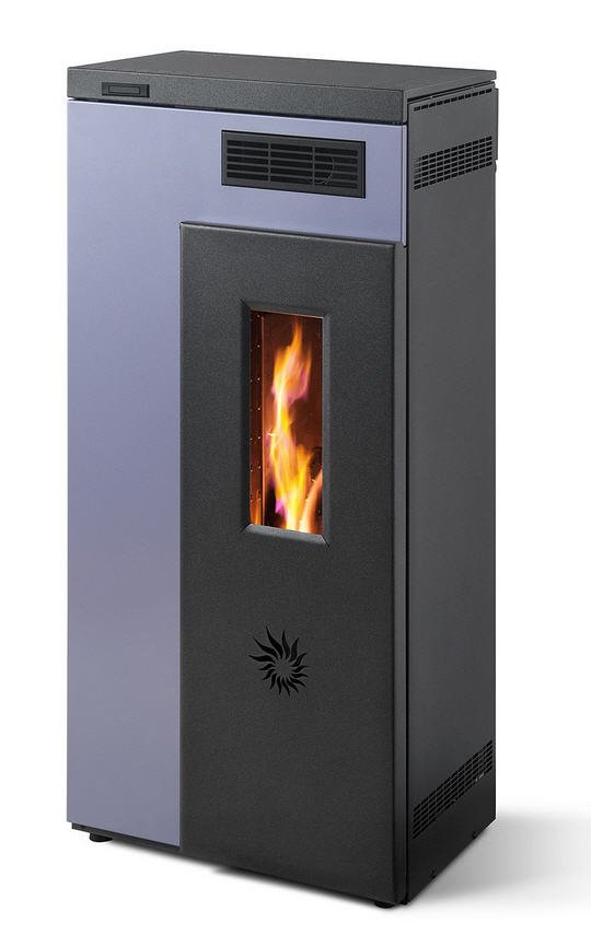Poêle polycombustible Lia PBGA-018 - 8 kW - Granulés de bois et biomasse - Réservoir 17 Kg_0
