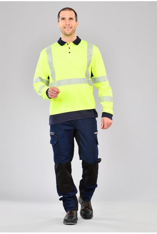 Polo manches longues haute visibilité - Visio maille réf. 008*lhv - Classe 3 EN ISO 20471_0