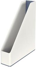 PORTE-REVUES DUAL BLANC GRIS MÉTALLISÉ - DIMENSIONS : H31,8 X P27,2 CM. DOS 7,3 CM - LOT DE 2