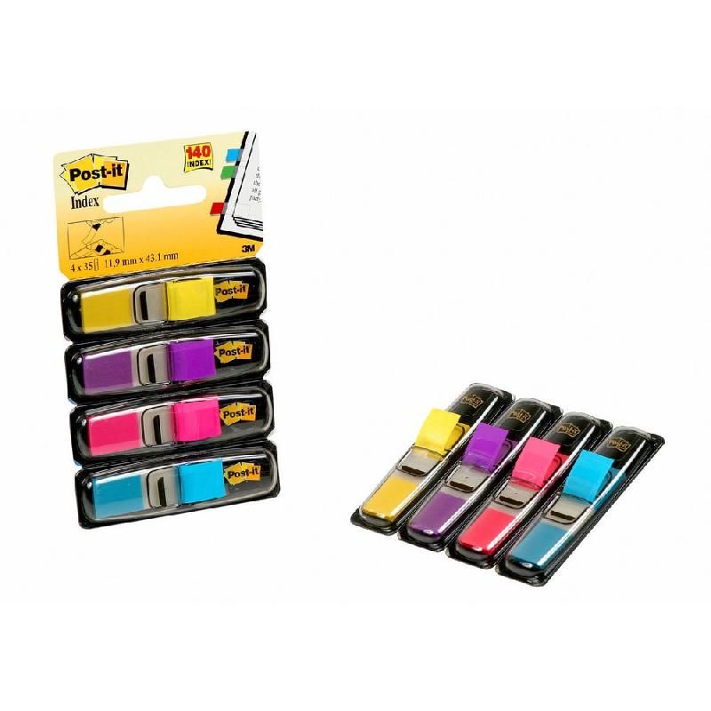 POST-IT® DISTRIBUTEURS À MARQUES PAGES (683-4AB) - 11,9 X 43,1 MM - COULEUR : ASSORTIES