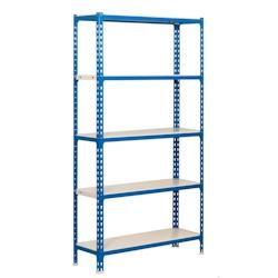 PROREGAL Étagère pour charges lourdes METAL SHARK | HxLxP 180x90x40cm | Charge du compartiment 180kg | Bleu - bleu métal PR_RS3-01_0