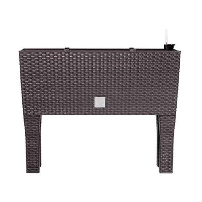 Prosperplast - Jardinière haute rectangulaire 30 L avec arrosage automatique, ocre foncé, 60x25x46 cm, avec pieds - marron plastique ZA1038_0