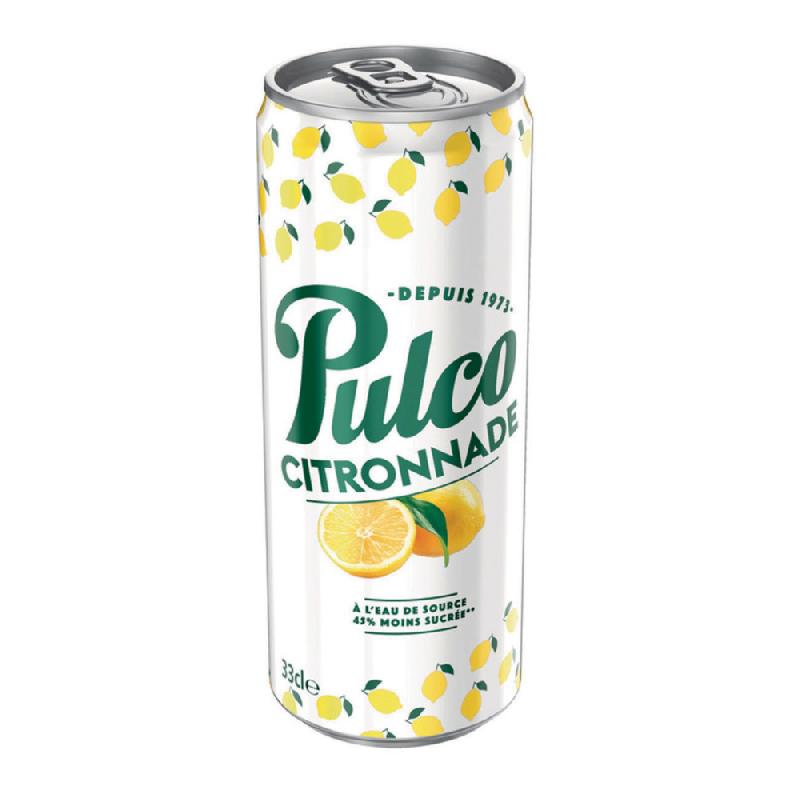 PULCO CITRONNADE À L'EAU DE SOURCE - LOT DE 12 CANETTES SLIM DE 33 CL
