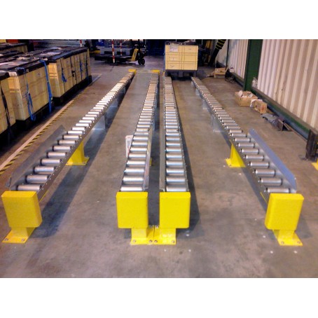 Rails à rouleaux fixés au sol pour le stockage en masse et le déplacement des palettes_0