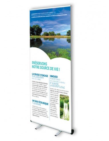 Roll up anti-choc 85x200cm - Enrouleur aluminium avec bâche 500gr M1 ou PVC dos gris - IE-ROLL-AC_0