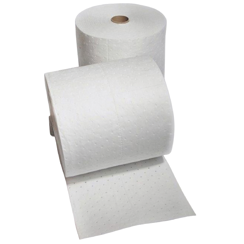 Rouleau d'absorbant pour hydrocarbures - 41 cm x 46 m - simple épaisseur - absorption 140 à 210 L_0