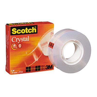 RUBAN ADHESIF SCOTCH CRYSTAL CLEAR 600 - 19 MM X 33 M - HAUTE TRANSPARENCE - EN BOÎTE INDIVIDUELLE
