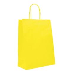 Déstockage // Sac papier jaune poignées torsadées 36+12x41 cm - Vendu par 200 - 3760365400989_0