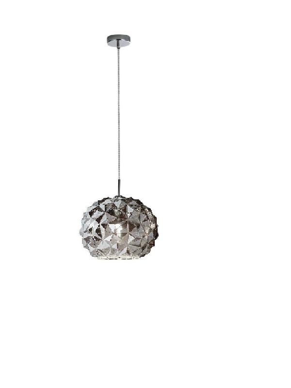 Suspension en verre soufflé fumé, diamètre 35 cm, douille E27, design élégant et moderne pour intérieurs raffinés - Perenz - gris 6766 FU_0