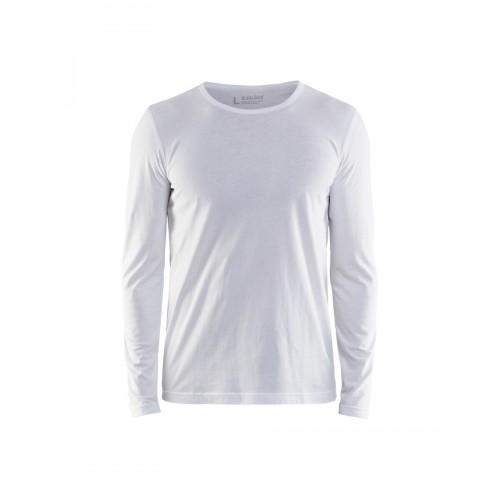 T-SHIRT DE TRAVAIL UNI À MANCHES LONGUES 3500 100% COTON - BLANC - XXXXL BLAKLADER