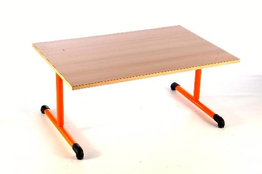 TABLE CHLOÉ À DÉGAGEMENT LATÉRAL 160 X 80 CM T3 PLATEAU BEIGE PIÈTEMENT JAUNE - MANUTAN COLLECTIVITÉS