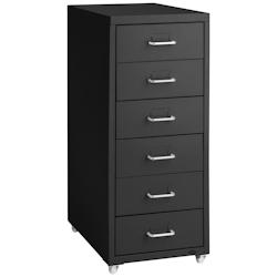 Tectake Caisson de bureau roulant en métal 41x28x69cm  noir - 402943 - noir acier 402943_0