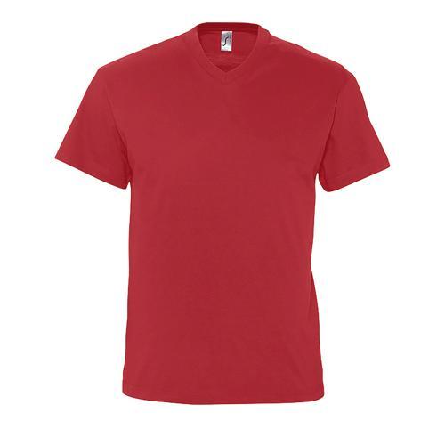TEE-SHIRT PERSONNALISABLE COL V EN COTON ROUGE