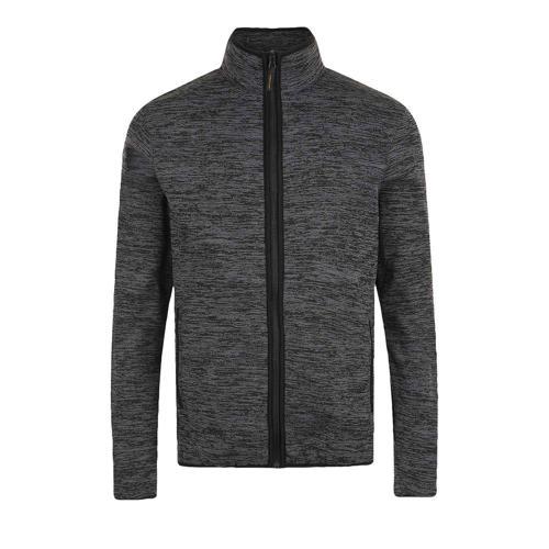 VESTE POLAIRE TRICOT EN POLYESTER GRIS FONCE/NOIR