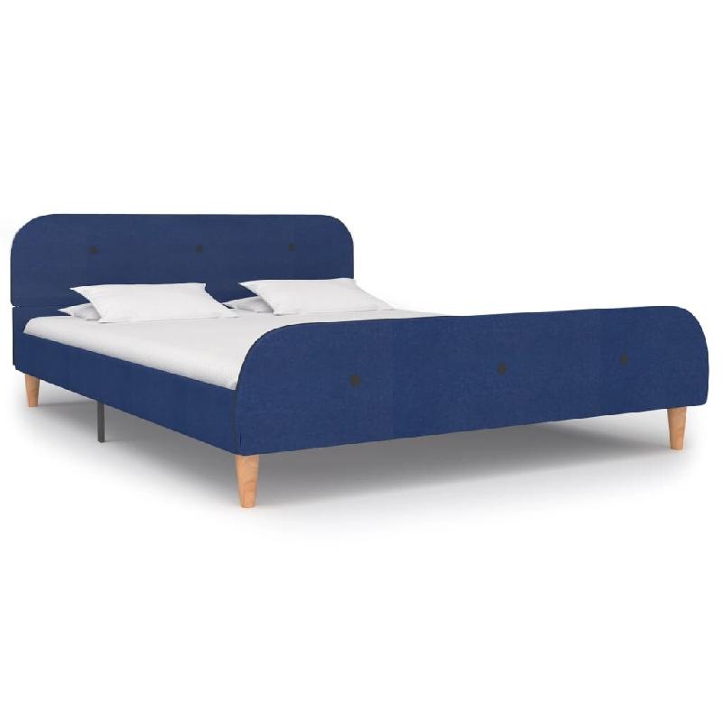 VidaXL Cadre de lit sans matelas bleu tissu 140x200 cm Modèle Ivanel - 280928_0