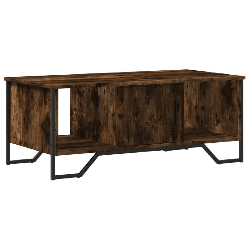 VidaXL Table basse chêne fumé 100x51x40 cm bois d'ingénierie Modèle Karma Élite - 848491_0