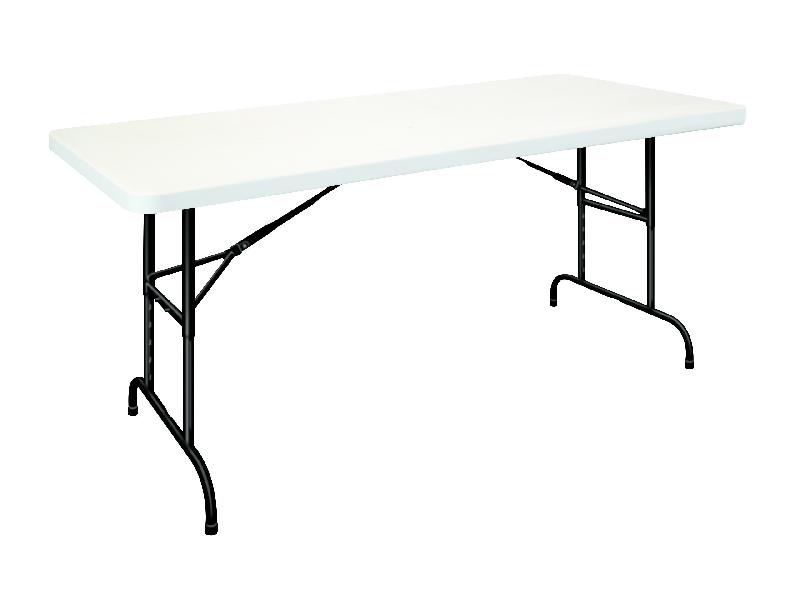 Table pliante en polypro - réglable en hauteur de 56 à 81.5 cm - 183 cm_0
