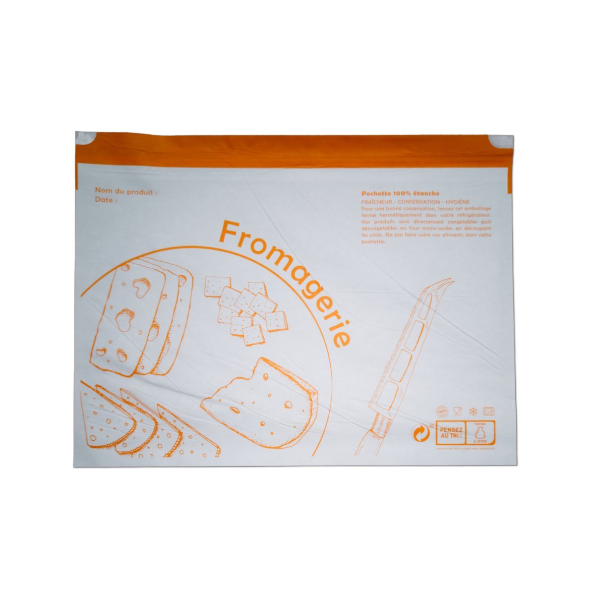 500 pochettes adhésives fromagerie 25×33 cm personnalisables – Papier 44g/m² – Fabrication Française_0