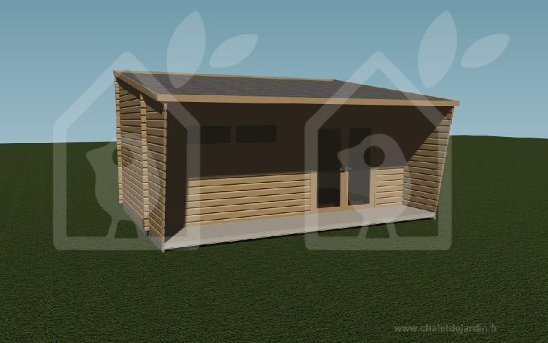Abri de jardin Horta 18m² (6x3.16) - Épaisseur 34mm - Pin nordique naturel_0