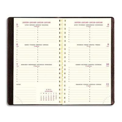 AGENDA SEMAINIER EXACOMPTA EUROTIME - FORMAT 16 X 8,5 CM - JANVIER A DECEMBRE - COUVERTURE PVC NOIRE