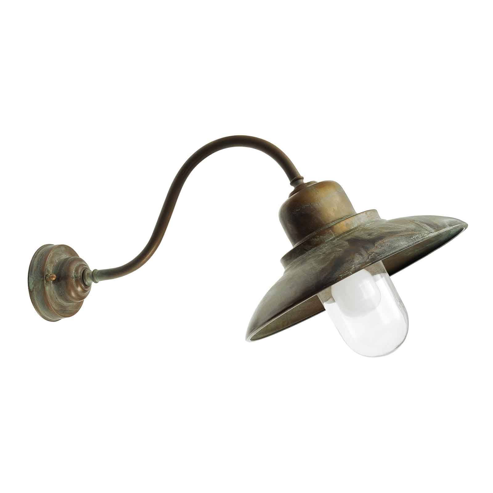 MORETTI LUCE APPLIQUE EXTÉRIEUR PATIO 1351 LAITON ANCIEN/TRANSP