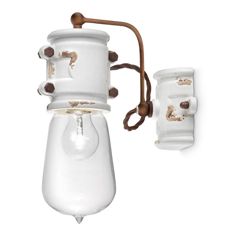 FERROLUCE APPLIQUE MURALE BLANCHE NICOLO DE STYLE VINTAGE