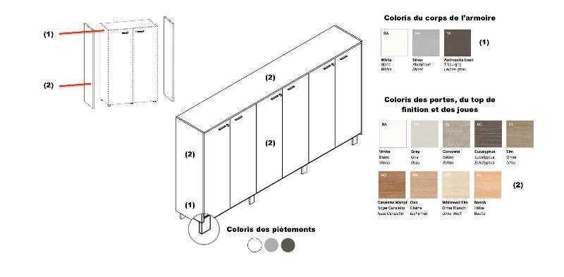 Armoire moyenne 6 portes - Quadrifoglio - Eucalyptus_0